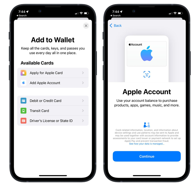 金安苹果手机维修分享iOS 15.5钱包App如何添加 Apple 账户 
